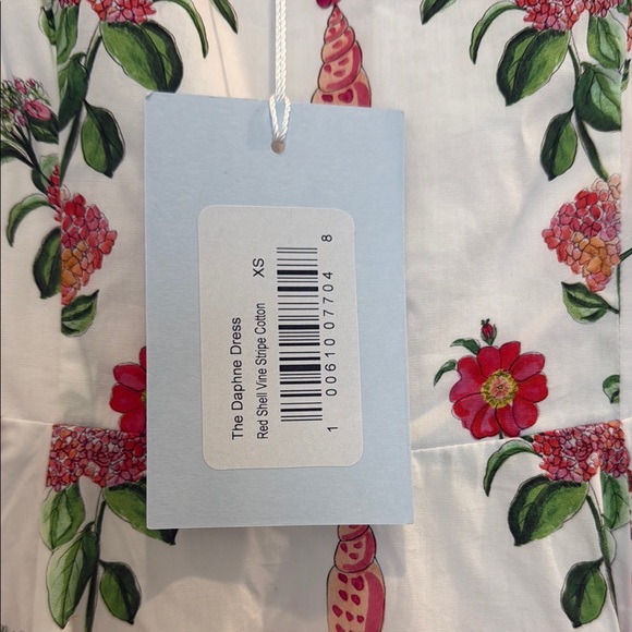 Hill House Floral Red and White Midi Dress NWT - Picture 2 of 7